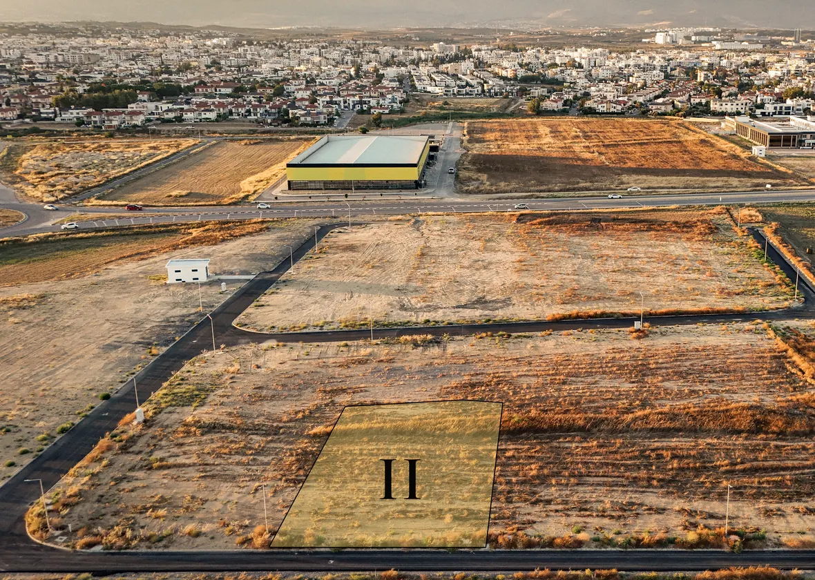 Aerial view of Parcel II, commercial plot at Metehan, Nicosia