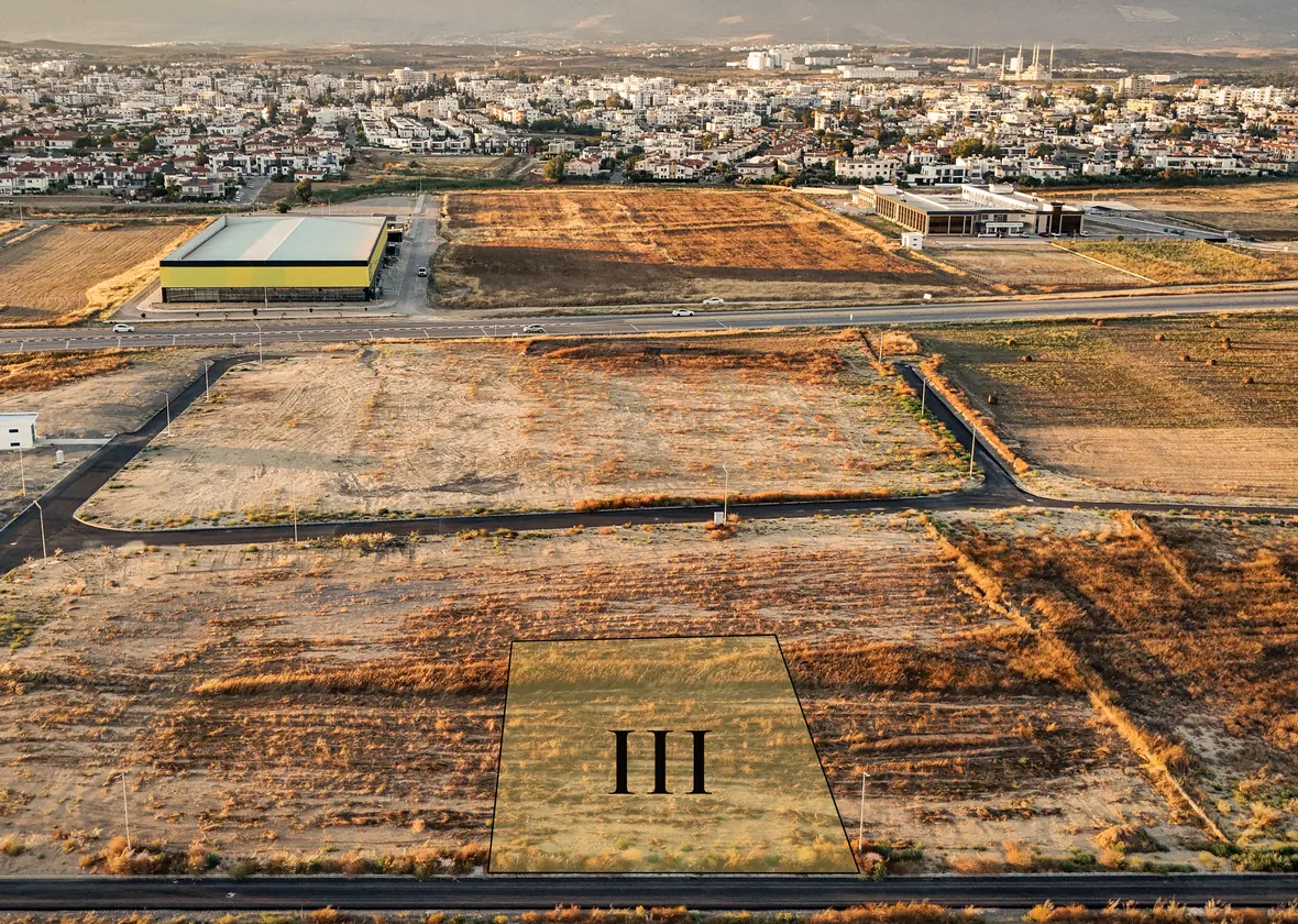 Aerial view of Parcel III, commercial plot at Metehan, Nicosia